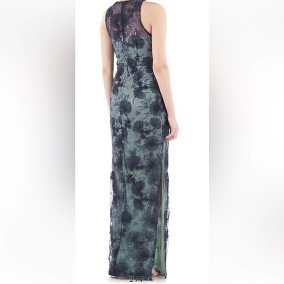 NWOT JS Collections CARTER HALTER COLUMN GOWN SZ 2 - Picture 2 of 8